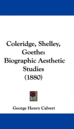 Cover Coleridge Shelley Goethe