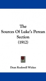 Cover The Sources of Lukes Perean Section